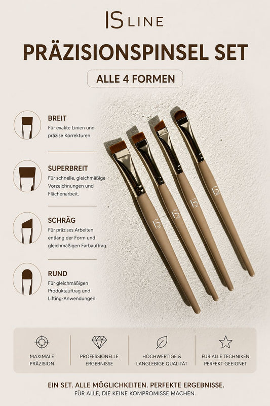 IS LINE PRÄZISIONSPINSEL SET – ALLE 4 FORMEN