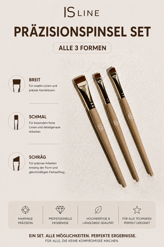 IS LINE Präzisionspinsel Set – Alle 3 Formen